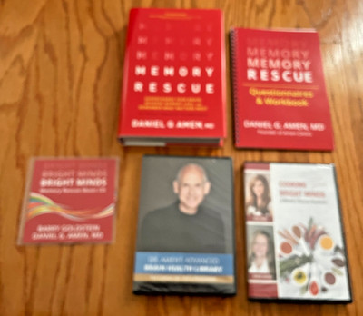 NEW Dr Daniel Amen Memory Rescue Master Package: Book, Workbook, 2 DVDs,CD - NEW