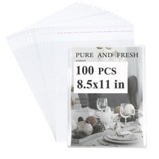 Miraclekoo 100 Pcs Resealable Magazine Bags Clear Plastic Sleeves for 8.5x11 ...