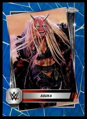 2025 Topps Chrome WWE Blue Refractor Asuka 133/150 #111