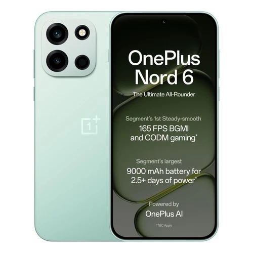 OnePlus Nord 6 | 8GB+256GB | Mint Green | Snapdragon 8s Gen 4 | 9000mAh Battery