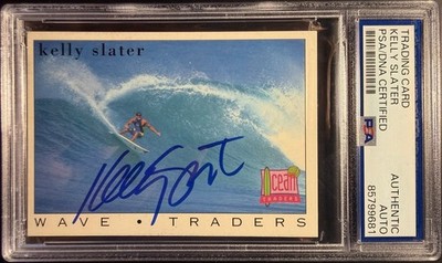 1994 Ocean Traders Kelly Slater Signed Rookie Card Wave Traders PSA AUTO RC