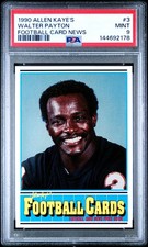 144692178 Walter Payton 1990 Allen Kaye's Football Card News #3 PSA 9