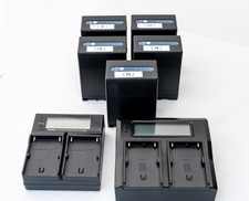  5 Kastar BP-U98 Batteries and 2 Dual Fast Chargers. For Sony cameras.