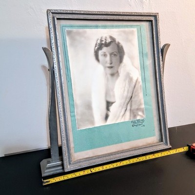 Vintage Art Deco Swing Swivel Tilt Frame Wooden w/Paul Stone-Raymour Portrait