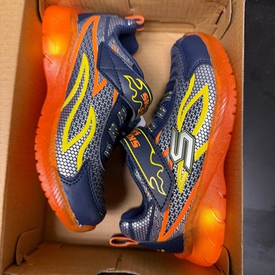 Skechers S-Lights Thermo-Tracker Toddler Boy Size 9 Light Up Shoes NWB