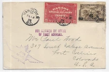 1935 Vancouver, Canada to Fort Collins, Co Special Delivery Airmail (63853)