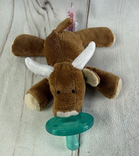 Wubbanub Baby Soothies Pacifier Soother Plush Brown Longhorn Bull Cow Steer