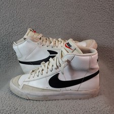 Nike Blazer Mid '77 Vintage White Black Leather Sneakers 7Y Youth