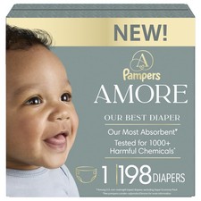 Pampers Amore, Size 1 8-14 lbs, 198 Count, Our Best Diaper