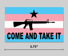 2nd Amendment Sticker Transgender Pride Flag Come and Take It 3.75" Vinyl Decal