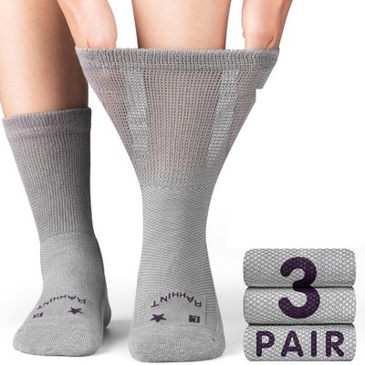 Merino Wool Diabetic Socks for Men Women Thick Warm Loose Fit Non Binding Wid...