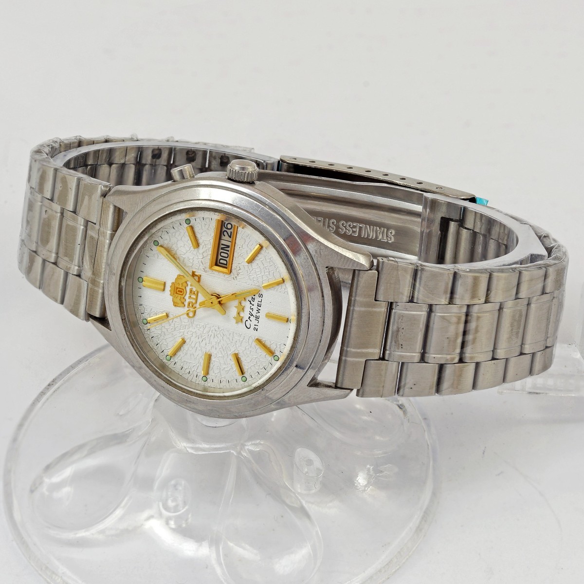 Orient Three Star Day Date 469WA2/60 SS Auto Watch Stainless Steel