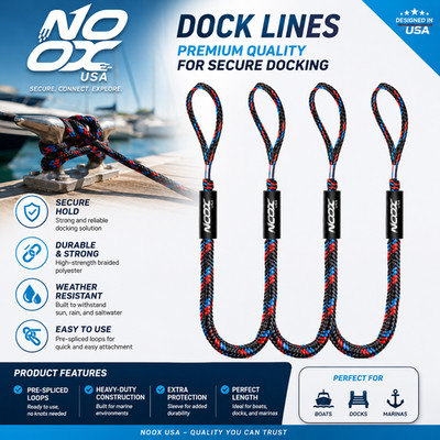 Boat Bungee Dock Lines 4 feet Stretches to 5 1/2 feet,  for Jet Ski, Kayak