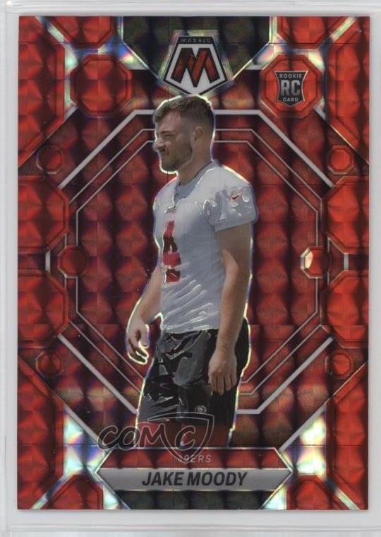 2023 Panini Mosaic Rookies Red Mosaic Prizm Jake Moody #326 Rookie RC 19jh