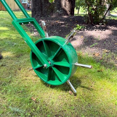 Landzie AeroCore Rolling Lawn Aerator   Manual Core Plug Aerator