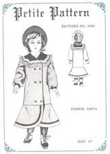 Period DOLL DRESS PATTERN Victorian German French ANTIQUE / vintage look 5003