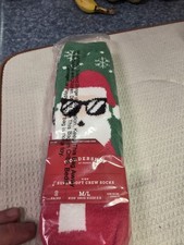 Wondershop Kids' M/L 2pk Cool Santa Cozy Crew Socks Red/Green Christmas Holiday