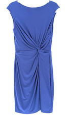 Ralph Lauren Royal Blue Jersey Boat Neck Twist Front Midi Sleeveless Dress 12P