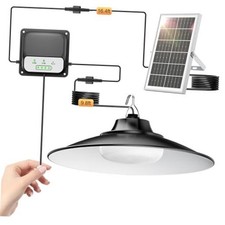 Solar Shed Light Indoor Outdoor,2000LM Pendant Light with Pull Chain Cool White