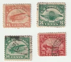 US Stamps, Collection Lot J196, Air Post C1, C4, C5 & C6,  Used