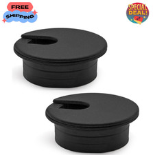 2 Pcs Black Desk Cord Grommet 1-1/2 Inch