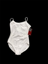 Mirella Drifted Women  s Seamed Camisole Leotard White Size Large