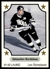1991-92 7th Inning Sketch LHJMQ Sebastien Bordeleau Hull Olympiques #210