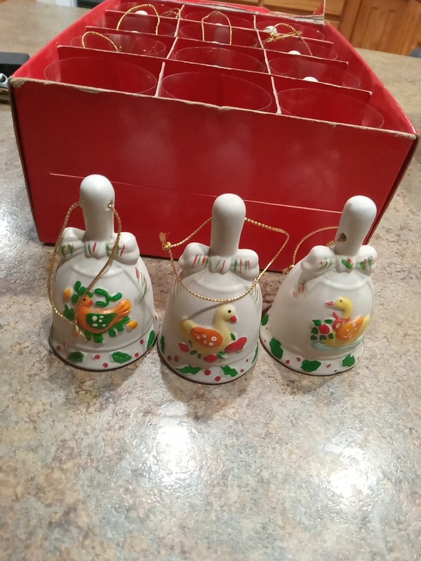 VTG JC Penney 12 Days of Christmas Porcelain Hand Painted Bells Collection  EB1