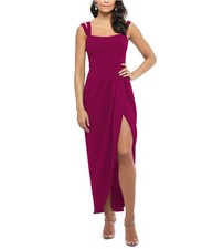 XSCAPE Womens Solid Gown Dress, Purple, 14