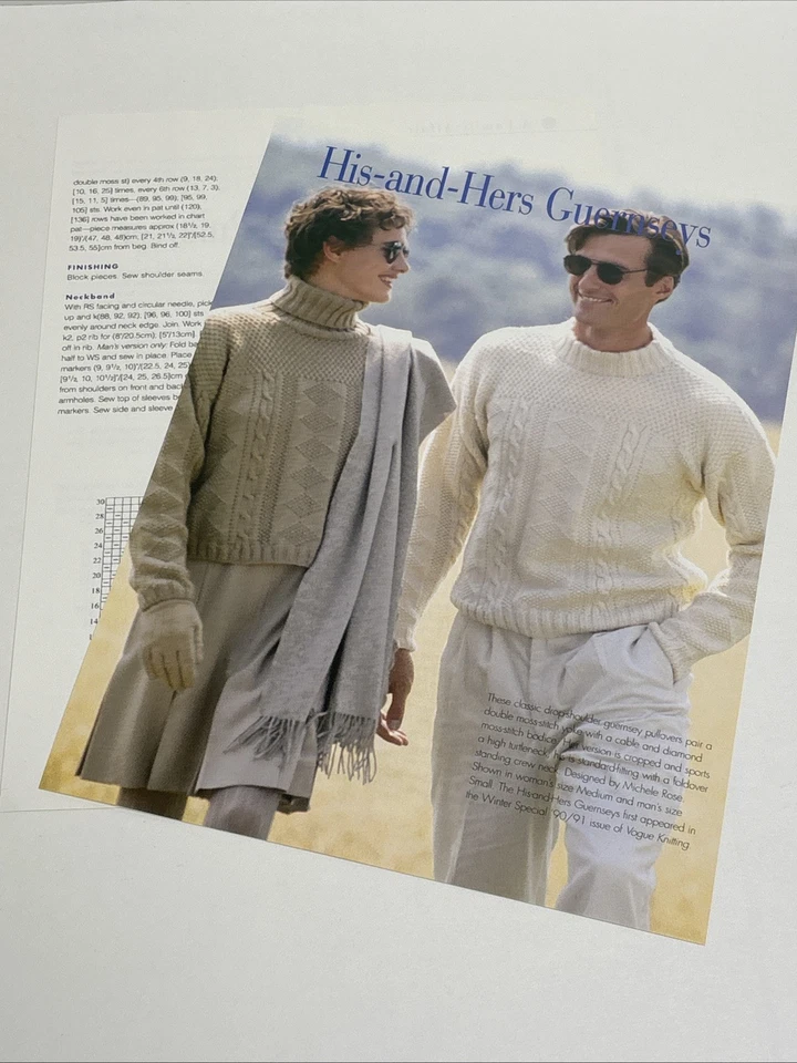 His and Hers Guernseys Knitting Pattern Pages From Book - Image 3 of 3