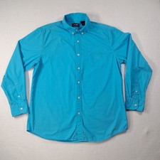 Chaps Button Down Light Blue Long Sleeve Dress Shirt Mens Large