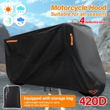 Motorcycle Cover 420D Heavy Duty All Season Waterproof Outdoor Storage XXXXL
