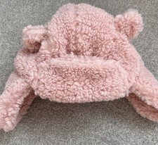 George pink Borg teddy fleece trapper hat 6-12 months