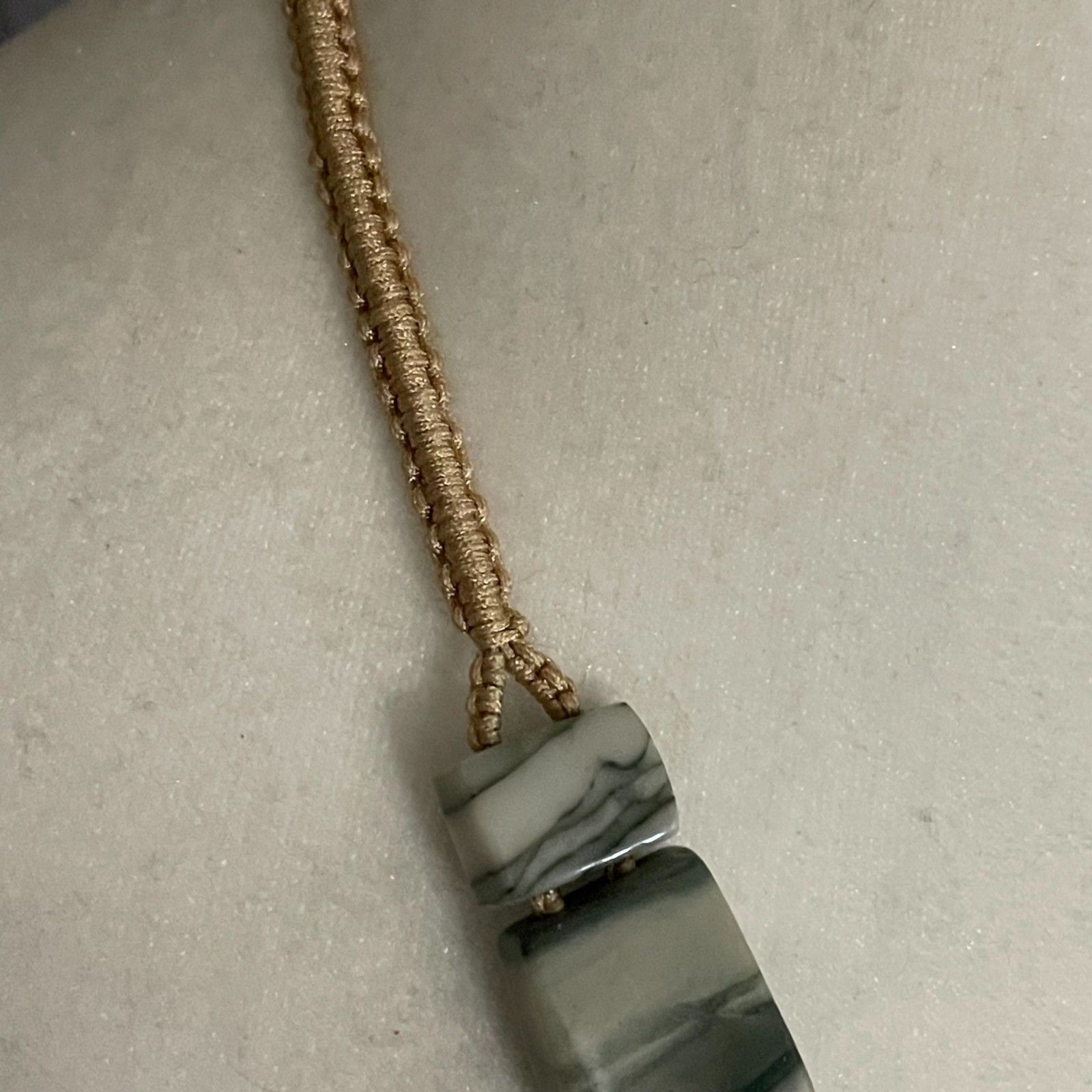 Gray White Stone Statement Necklace Adjustable Co… - image 7