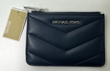 Michael Kors Jet Set Travel Coin Pouch Card Holder Navy New
