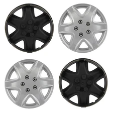 13" Set of 4 Silver Wheel Covers Snap On Full Hub Caps For R13 Tire & Steel Rim