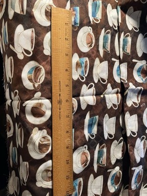 Barista Cotton Fabric on Black By Deborah Edwards & Melanie Santa Of Northcott
