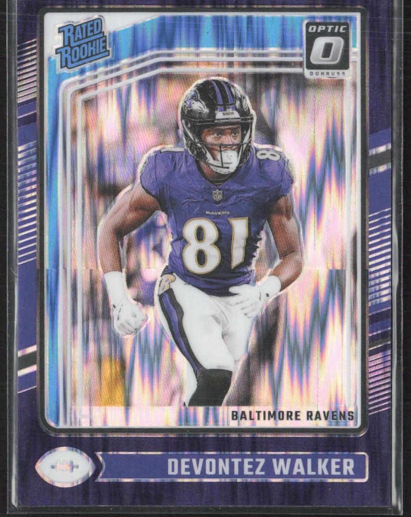2024 Donruss Optic #228 Devontez Walker Purple Shock Baltimore Ravens (FB)