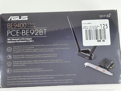 *NEW - SEALED* ASUS PCE-BE92BT WiFi 7 Tri-Band PCIe Adapter with Bluetooth 5.4