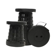 2025 Collapsible Stool Chair, Max 660lb Upgraded Folding Stool, Black