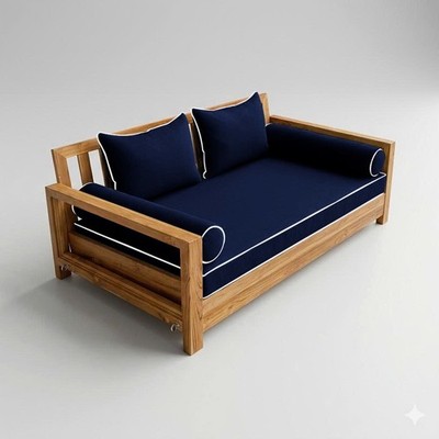 COVER ONLY STYLE 4 Mattress Pillow Daybed Porch Swing Contrast Trim Queen AD101