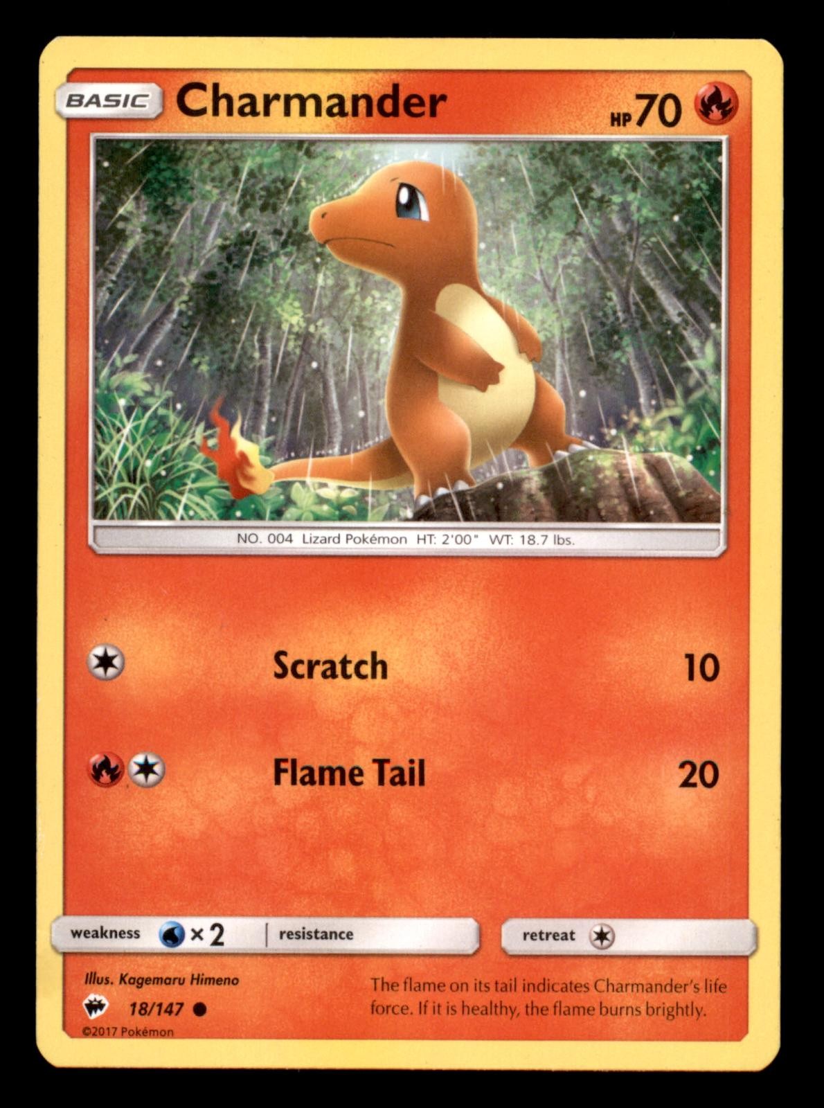 Charmander 18/147 Common Burning Shadows Pokemon Moderately Played