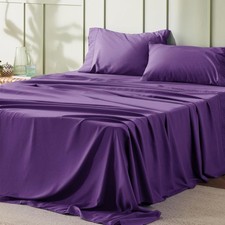 Luxury Microfiber Sheet Set Ruched Hem Design Breathable Cooling Bedding Decor