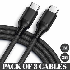 Type C to Type C Cable 3A 60W Fast Charger Braided Long Lead 0.25M 1M 2M 3M