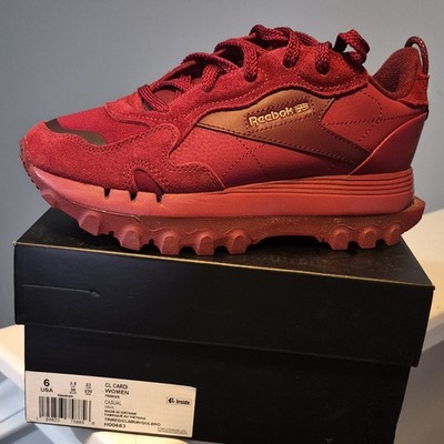Reebok Cardi B Classic Leather Triathlon Red Women's Sneakers Lace Up H00683