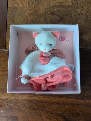 Doudou Et Compagnie Paris Soft Plush Kitty Cat Security Blanket Baby Lovey 