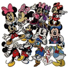 12pcs Cute Kids Cartoon Mouse Embroidery Patches Iron on/Sew on Anime Appliqu...