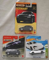 3Er Porsche Set, Cayenne Turbo, Taycan Turbo S, Matchbox / Hot Wheels Neu