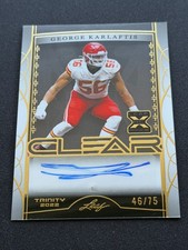 2022 Leaf Trinity George Karlaftis 46/75 Clear Auto Autograph Card Chiefs