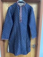 Mens Indian South Asian Wedding Suit Sherwani costume blue 42 worn once